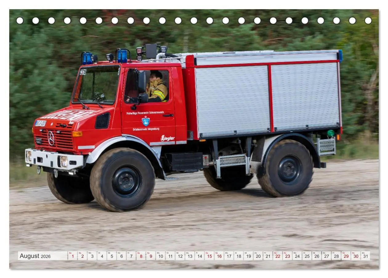 Bild: 9783457554982 | Die 4 UNIMOGS der Feuerwehr Schwanewede (Tischkalender 2026 DIN A5...