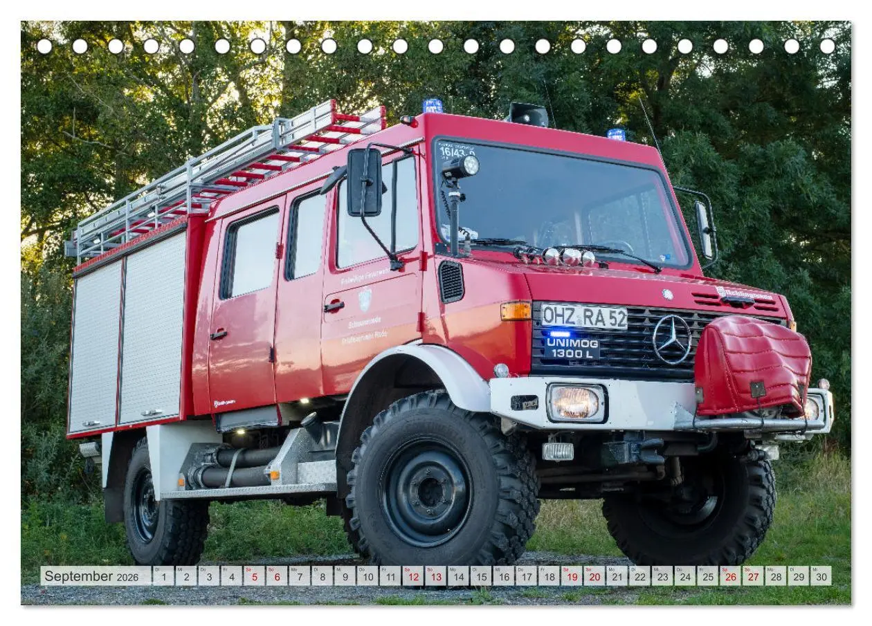 Bild: 9783457554982 | Die 4 UNIMOGS der Feuerwehr Schwanewede (Tischkalender 2026 DIN A5...