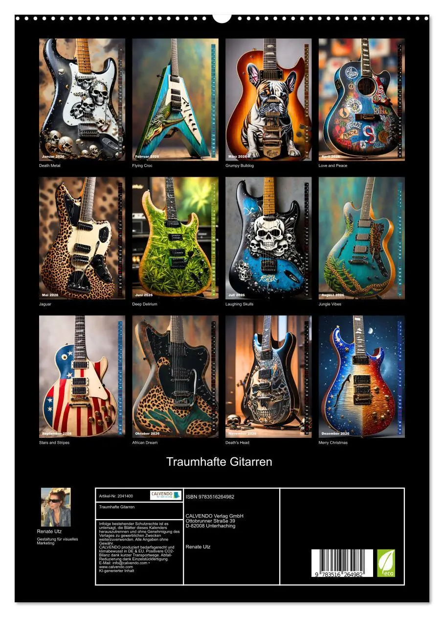 Bild: 9783516264982 | Traumhafte Gitarren (hochwertiger Premium Wandkalender 2026 DIN A2...