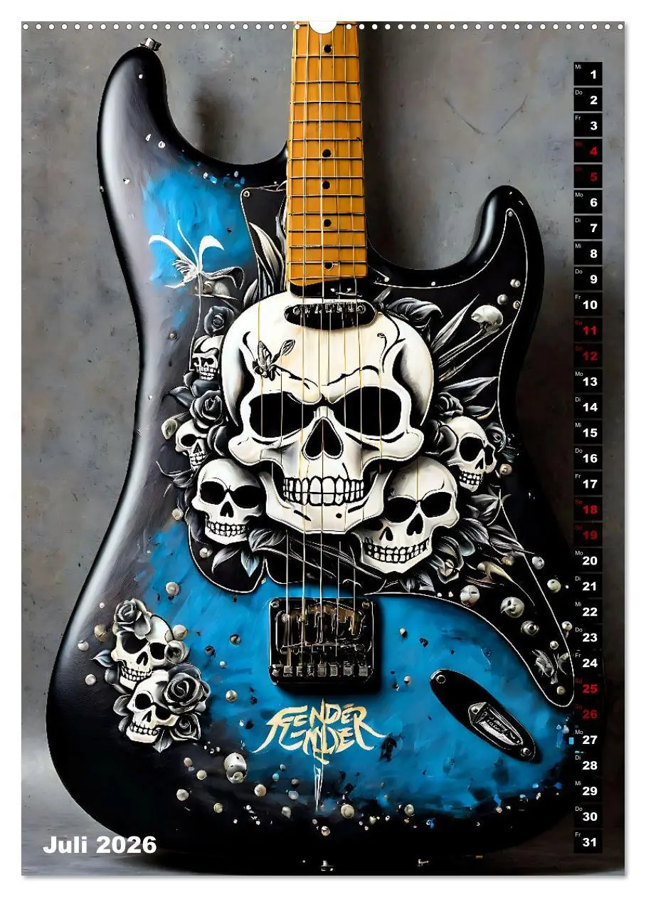 Bild: 9783516264982 | Traumhafte Gitarren (hochwertiger Premium Wandkalender 2026 DIN A2...