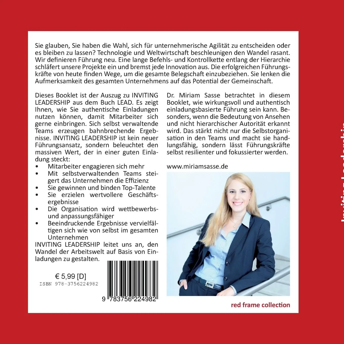 Rückseite: 9783756224982 | Inviting Leadership | Miriam Sasse | Taschenbuch | Paperback | 54 S.
