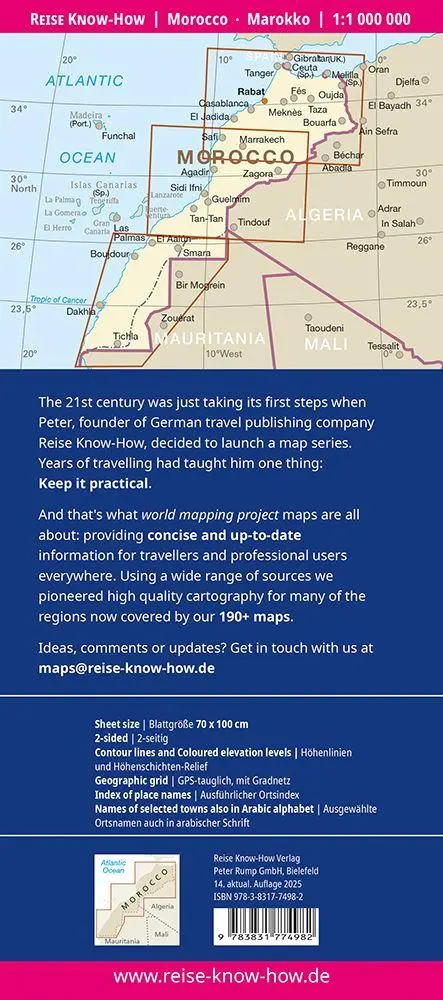 Bild: 9783831774982 | Reise Know-How Landkarte Marokko / Morocco (1:1.000.000) | 2 S. | 2025