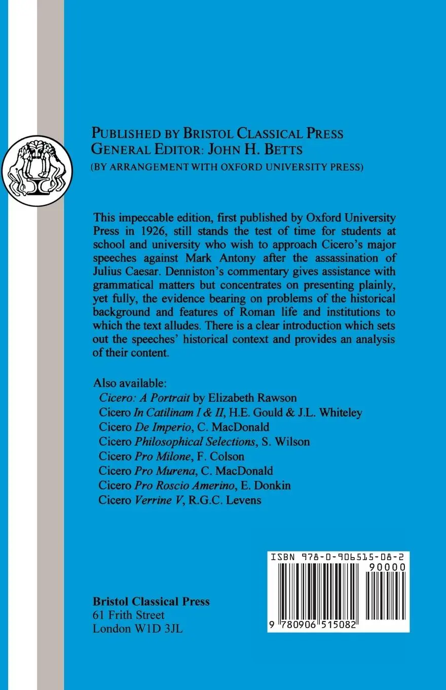 Rückseite: 9780906515082 | Cicero | Philippics I-II | Cicero | Taschenbuch | Englisch | 1991