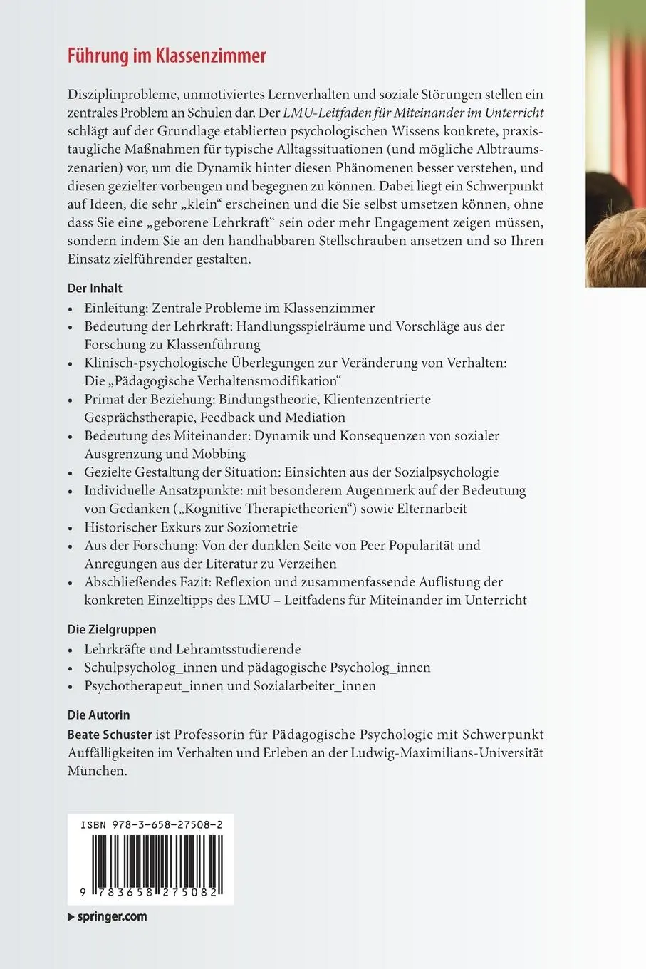 Rückseite: 9783658275082 | Führung im Klassenzimmer | Beate Schuster | Bundle | 1 Taschenbuch