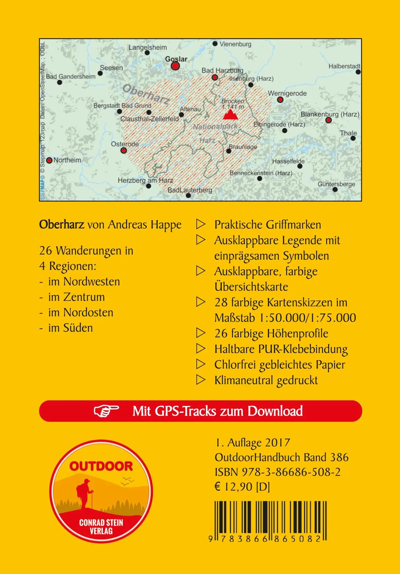 Rückseite: 9783866865082 | 26 Wanderungen Oberharz | Andreas Happe | Taschenbuch | 160 S. | 2017