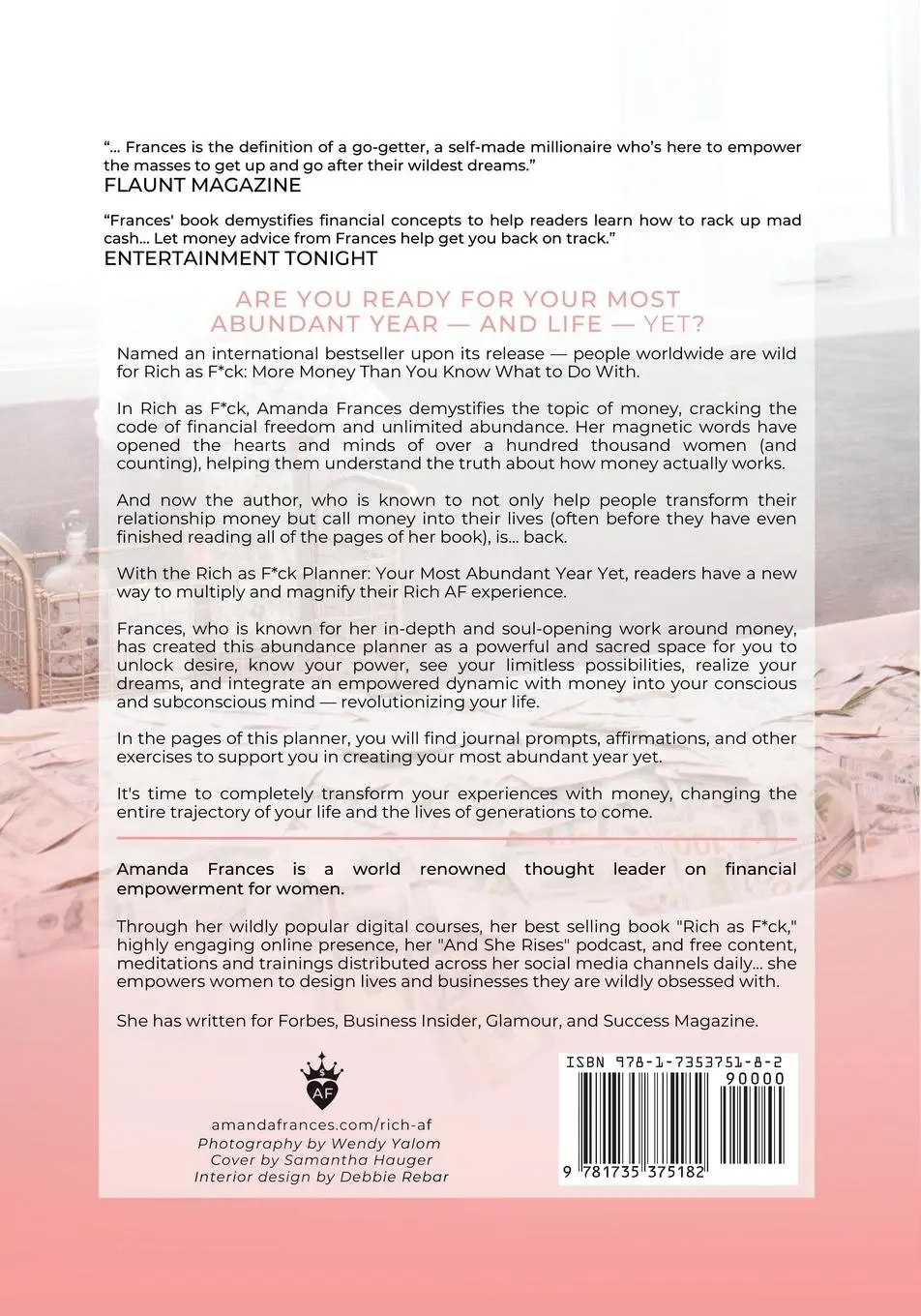 Rückseite: 9781735375182 | Rich As F*ck Planner | Your Most Abundant Year Yet | Amanda Frances