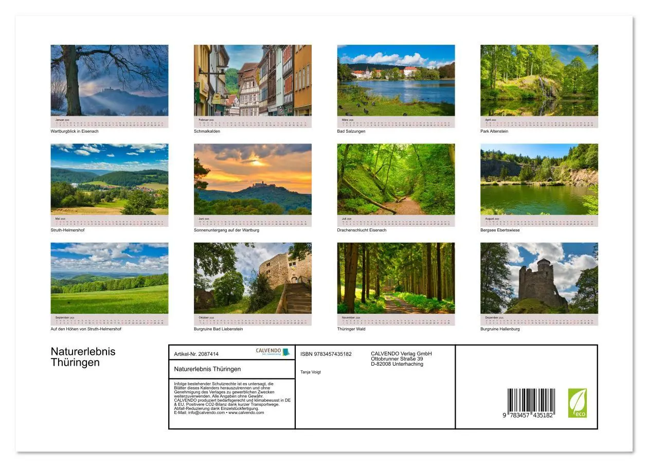 Bild: 9783457435182 | Naturerlebnis Thüringen (hochwertiger Premium Wandkalender 2026 DIN...