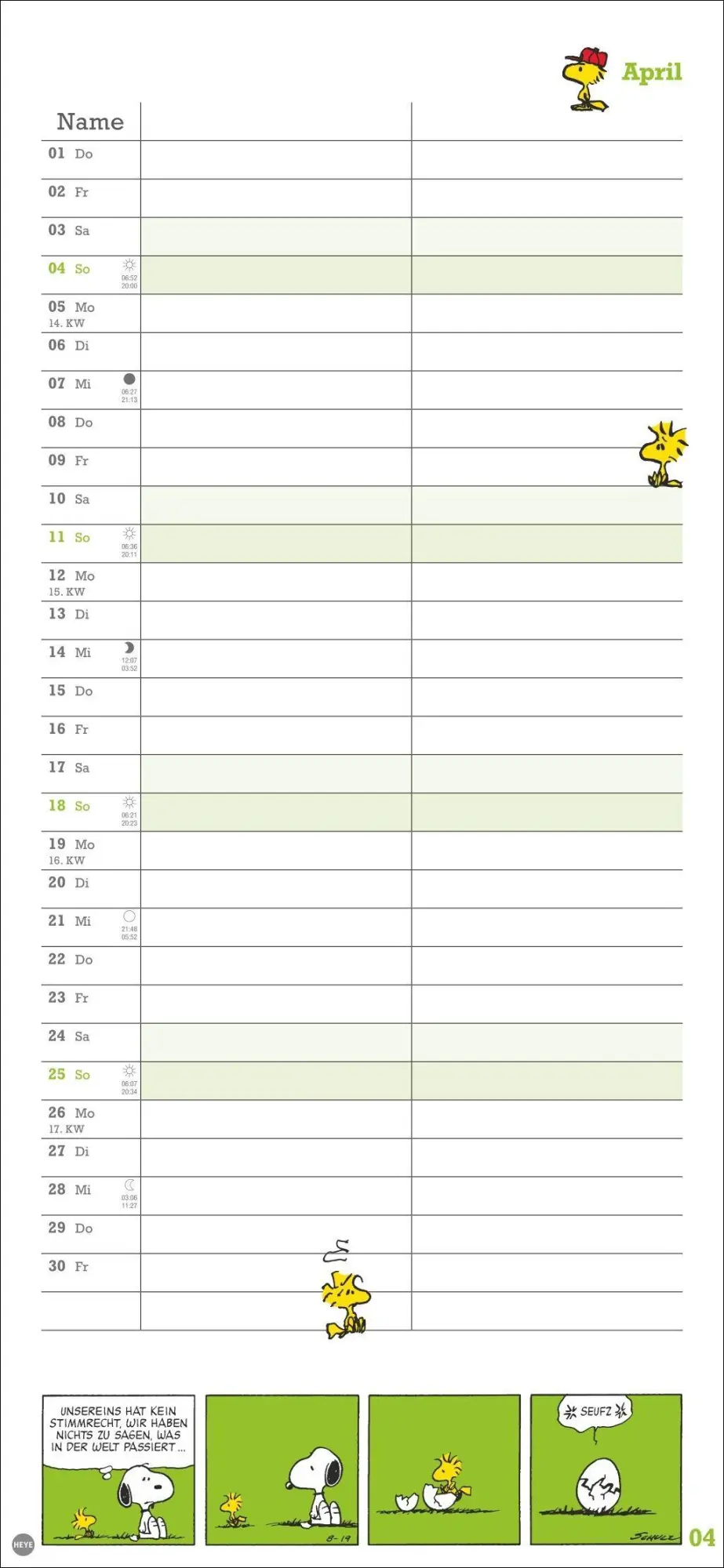 Bild: 9783756415182 | Peanuts Planer Wir zwei 2027 | Heye | Kalender | Spiralbindung | 14 S.