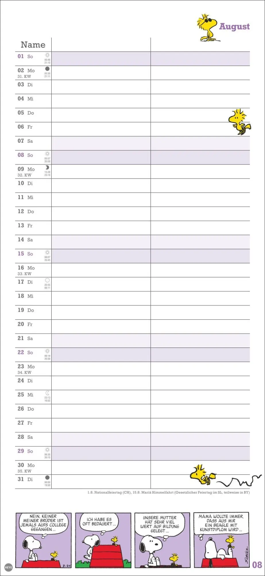 Bild: 9783756415182 | Peanuts Planer Wir zwei 2027 | Heye | Kalender | Spiralbindung | 14 S.