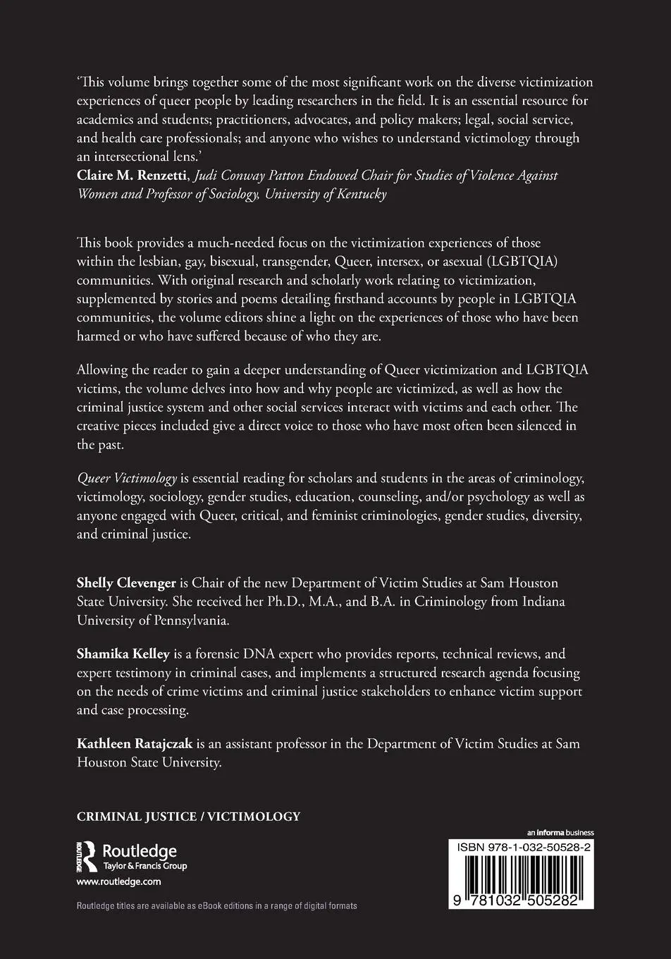 Rückseite: 9781032505282 | Queer Victimology | Understanding the Victim Experience | Taschenbuch