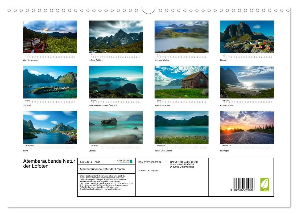 Bild: 9783516685282 | Atemberaubende Natur der Lofoten (Wandkalender 2026 DIN A3 quer),...