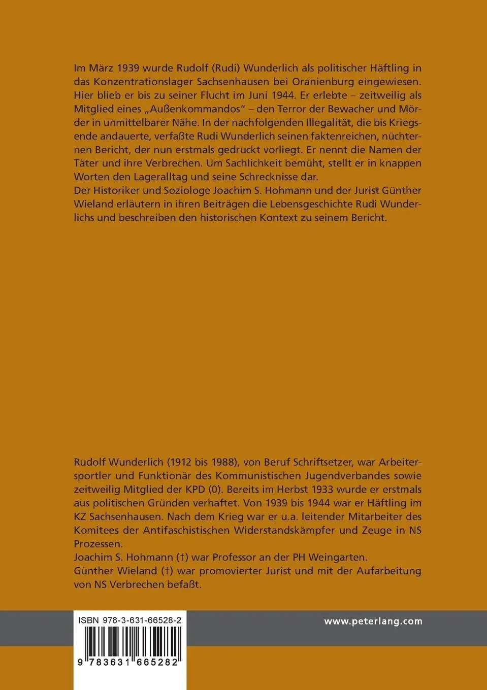 Rückseite: 9783631665282 | Konzentrationslager Sachsenhausen bei Oranienburg 1939 bis 1944 | Buch