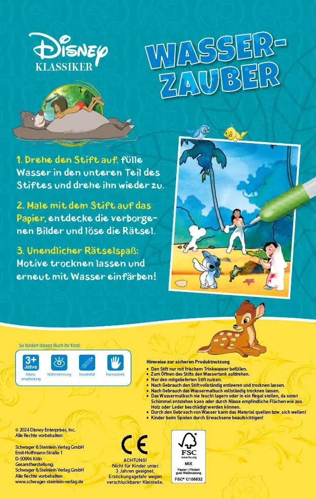 Rückseite: 9783849945282 | Disney Klassiker Wasserzauber - einfach mit Wasser malen | Verlag