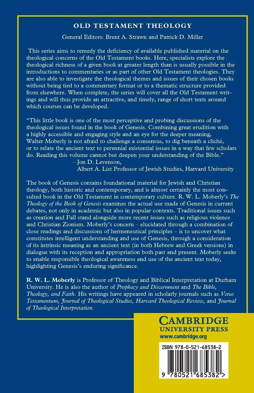 Rückseite: 9780521685382 | The Theology of the Book of Genesis | R. W. L. Moberly | Taschenbuch