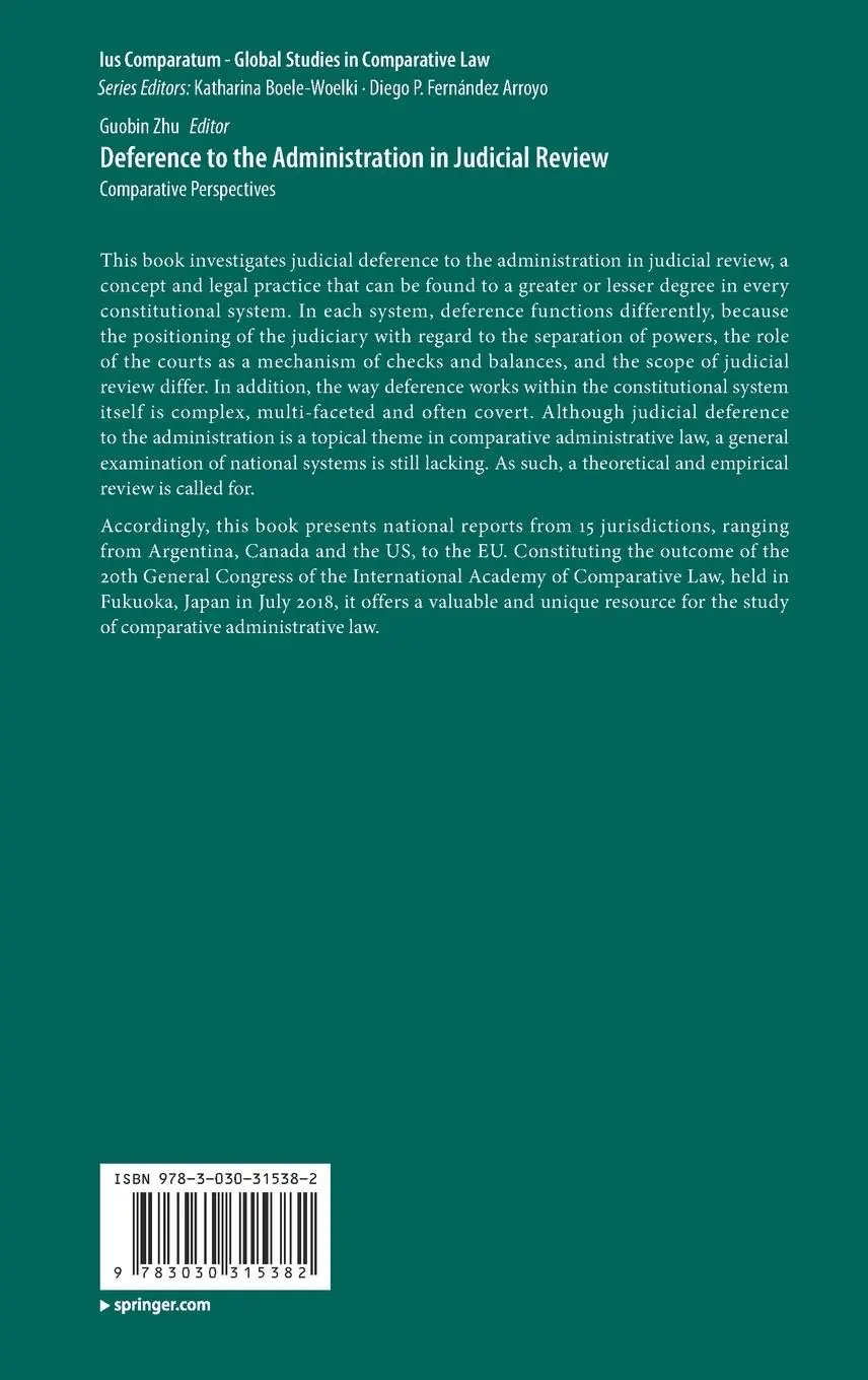 Rückseite: 9783030315382 | Deference to the Administration in Judicial Review | Guobin Zhu | Buch