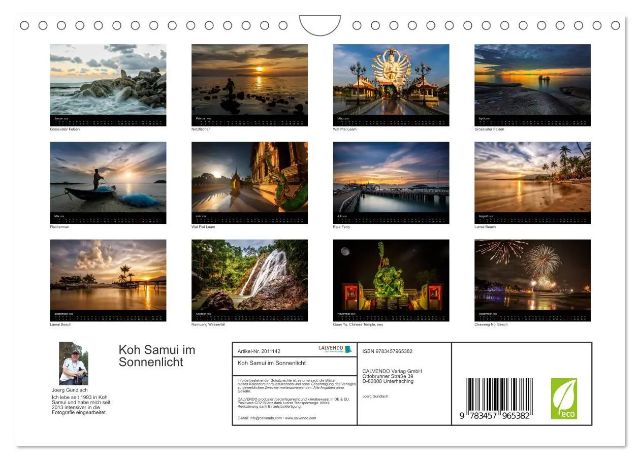Bild: 9783457965382 | Koh Samui im Sonnenlicht (Wandkalender 2026 DIN A4 quer), CALVENDO...