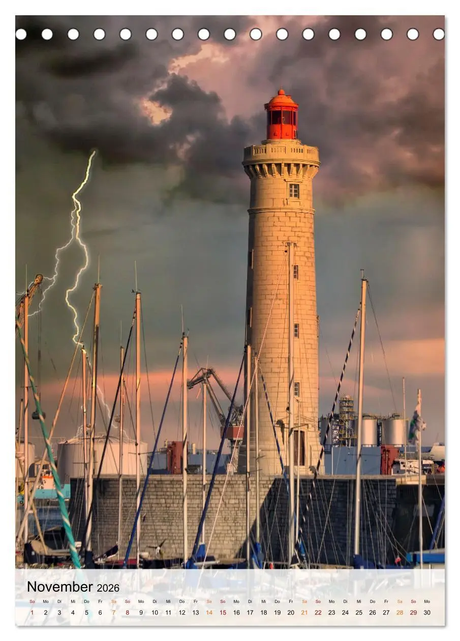 Bild: 9783516365382 | Leuchttürme im Gewitter (Tischkalender 2026 DIN A5 hoch), CALVENDO...