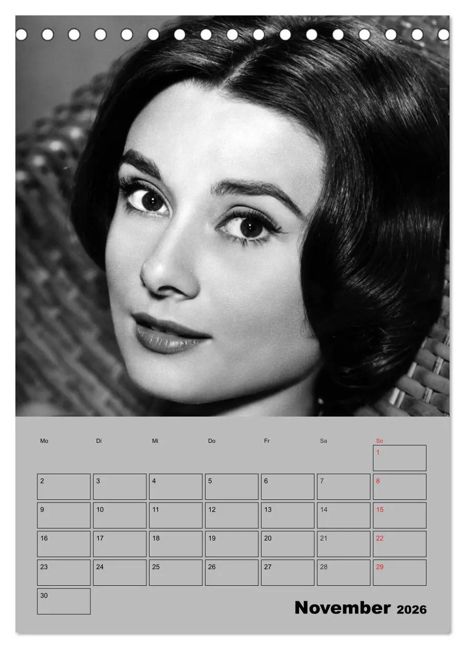 Bild: 9783516435382 | Hollywood-Diva. Audrey Hepburn (Tischkalender 2026 DIN A5 hoch),...