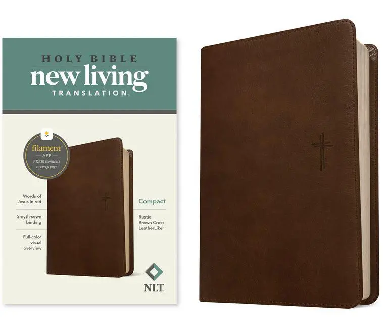 Cover: 9781496455482 | NLT Compact Bible, Filament Enabled Edition, Rustic Brown | Tyndale