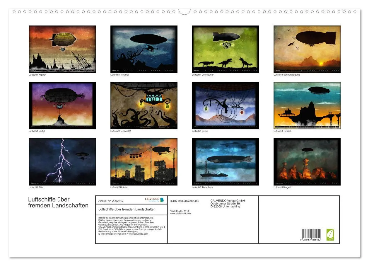 Bild: 9783457885482 | Luftschiffe über fremden Landschaften (Wandkalender 2026 DIN A2...