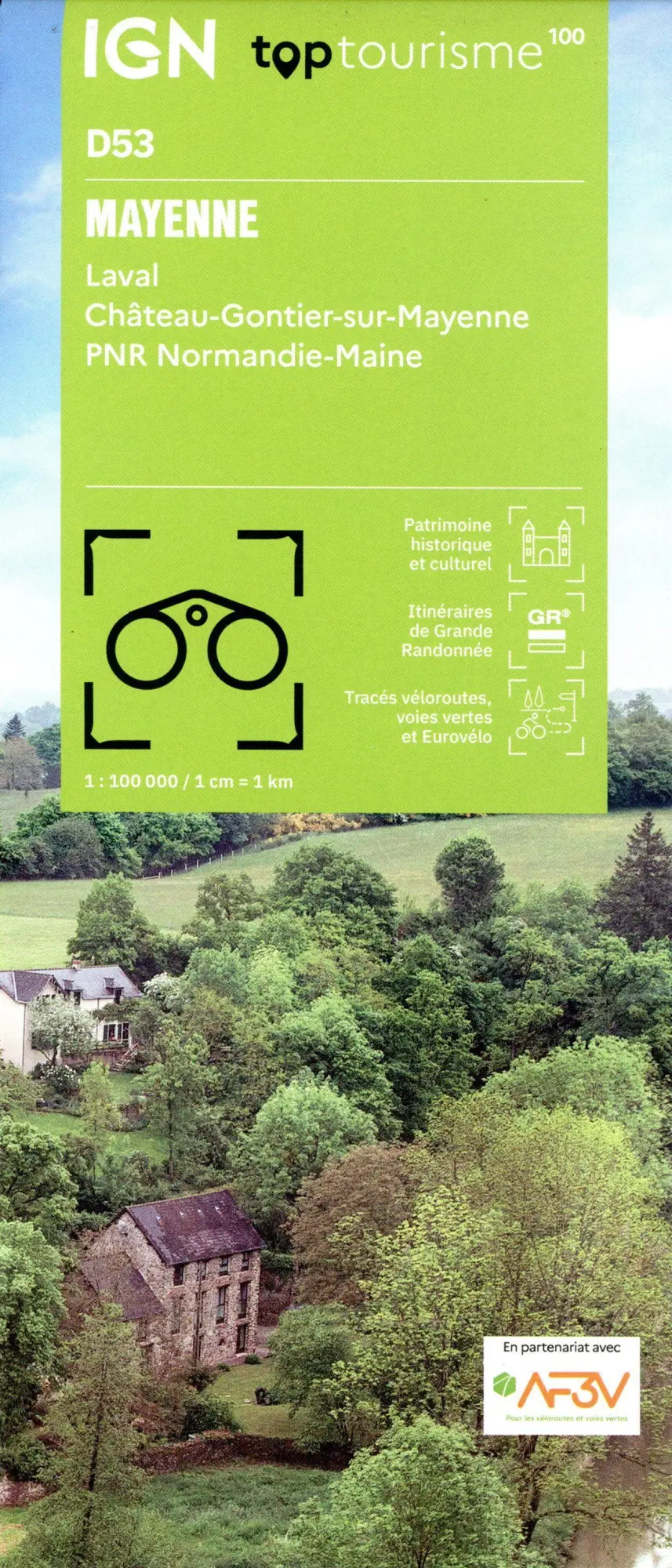 Cover: 9782758555582 | 53 Mayenne | 1:100000 | (Land-)Karte | IGN Top 100 départemental