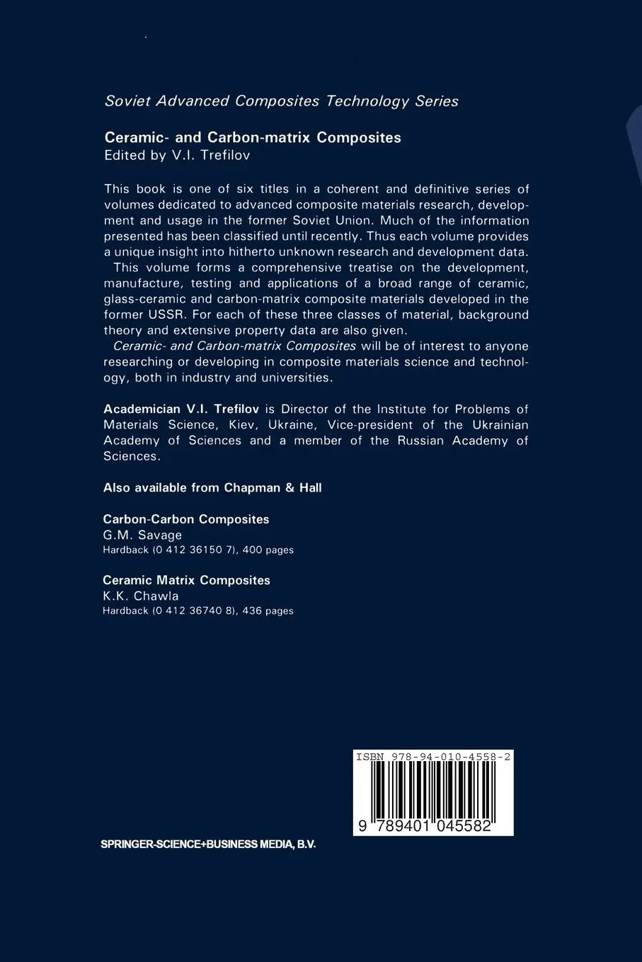 Rückseite: 9789401045582 | Ceramic-and Carbon-matrix Composites | V. I. Trefilov | Taschenbuch