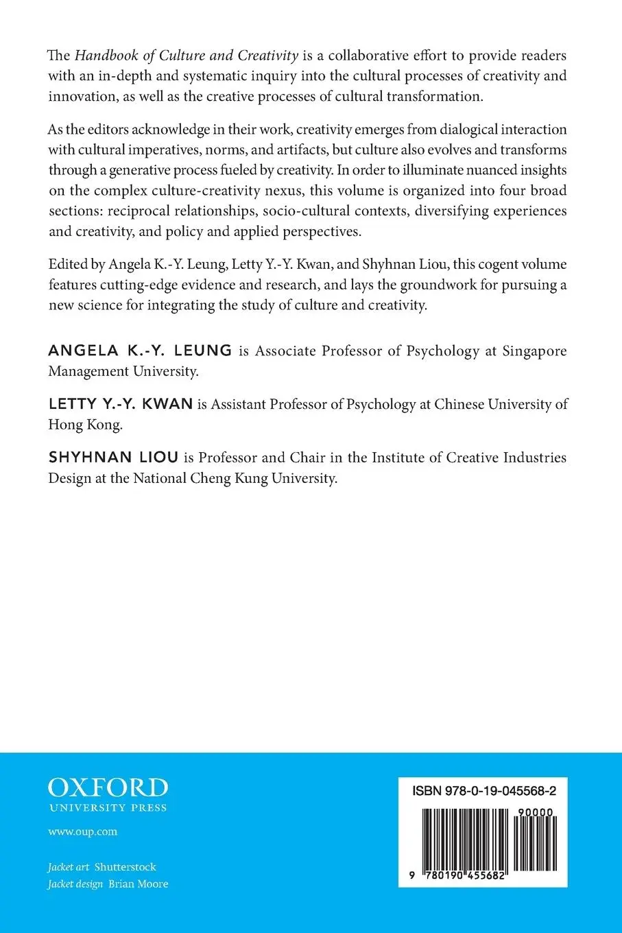 Rückseite: 9780190455682 | Handbook of Culture and Creativity | Angela K. Leung (u. a.) | Buch