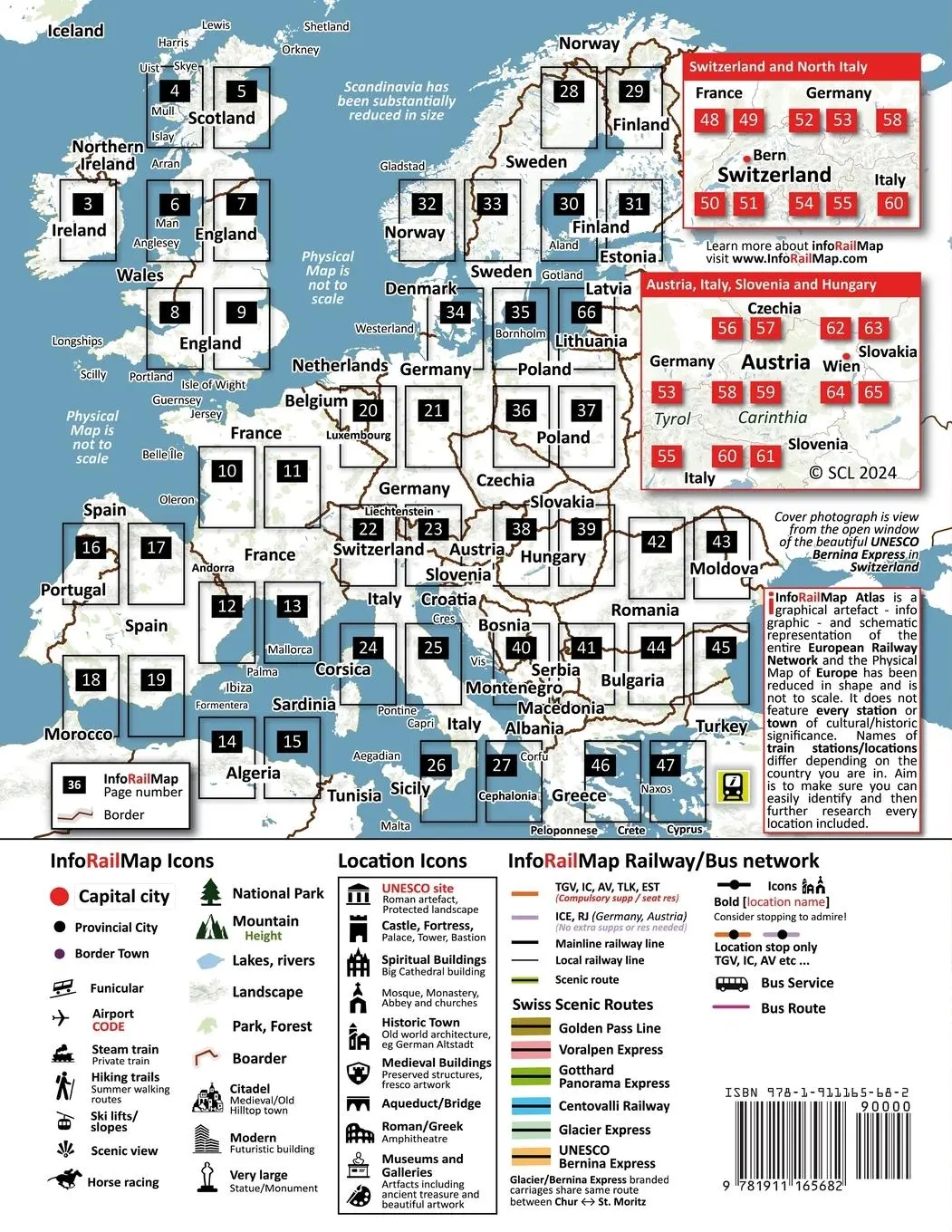 Rückseite: 9781911165682 | Europe Railway Map 2024 - Features Detailed Atlas for Switzerland...