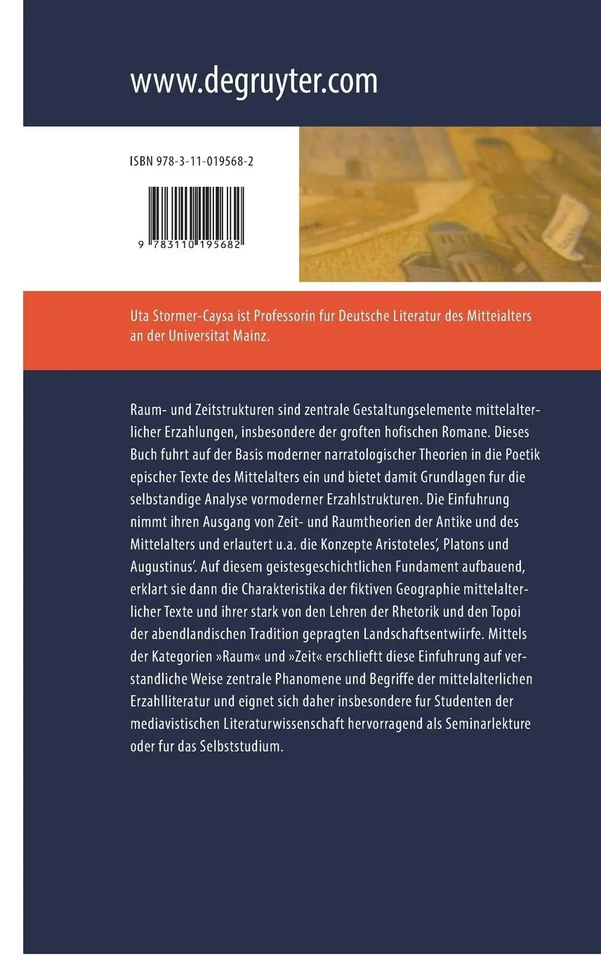Rückseite: 9783110195682 | Grundstrukturen mittelalterlicher Erzählungen | Uta Störmer-Caysa