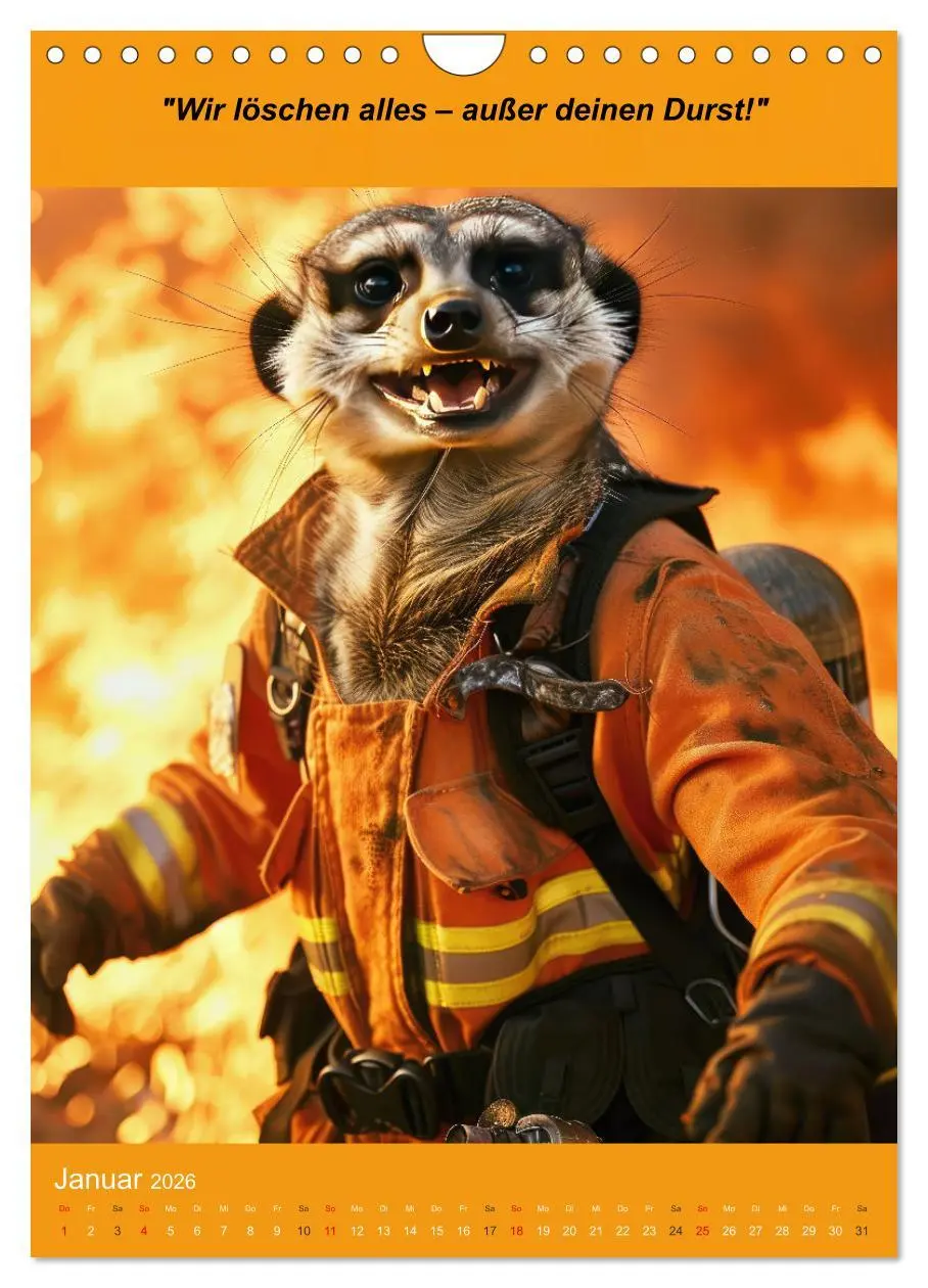 Bild: 9783516265682 | Der tierisch lustige Feuerwehrkalender (Wandkalender 2026 DIN A4...