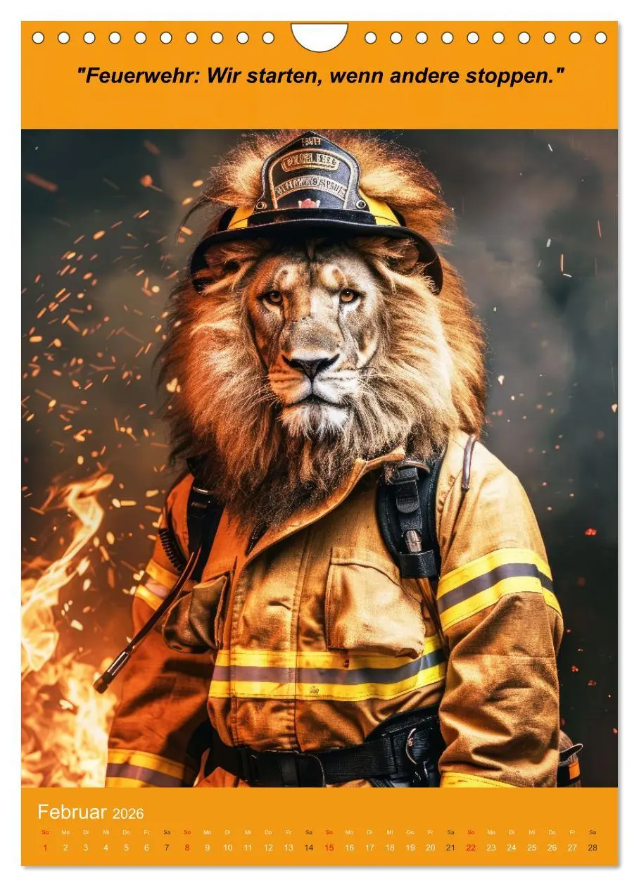 Bild: 9783516265682 | Der tierisch lustige Feuerwehrkalender (Wandkalender 2026 DIN A4...