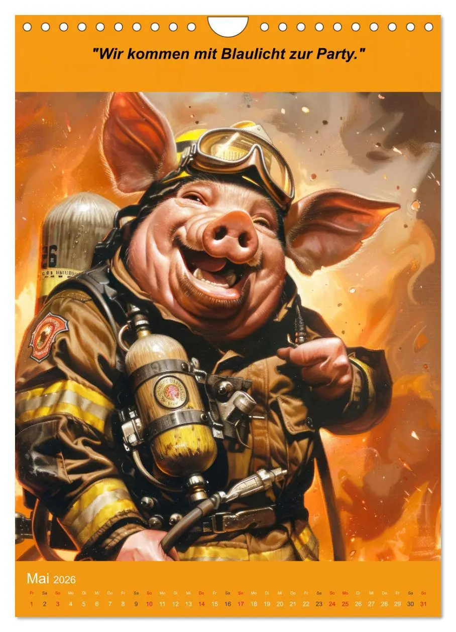 Bild: 9783516265682 | Der tierisch lustige Feuerwehrkalender (Wandkalender 2026 DIN A4...