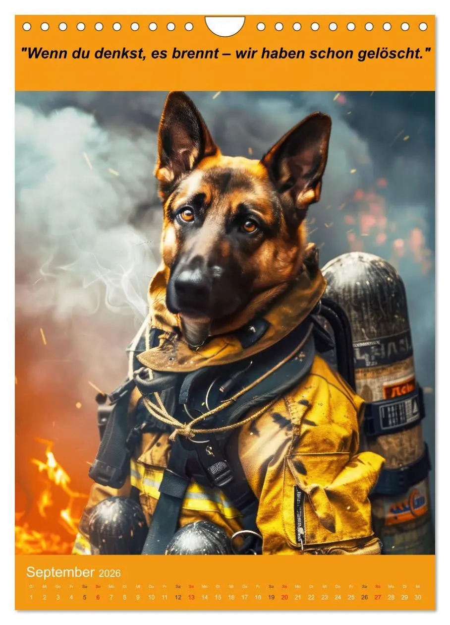 Bild: 9783516265682 | Der tierisch lustige Feuerwehrkalender (Wandkalender 2026 DIN A4...