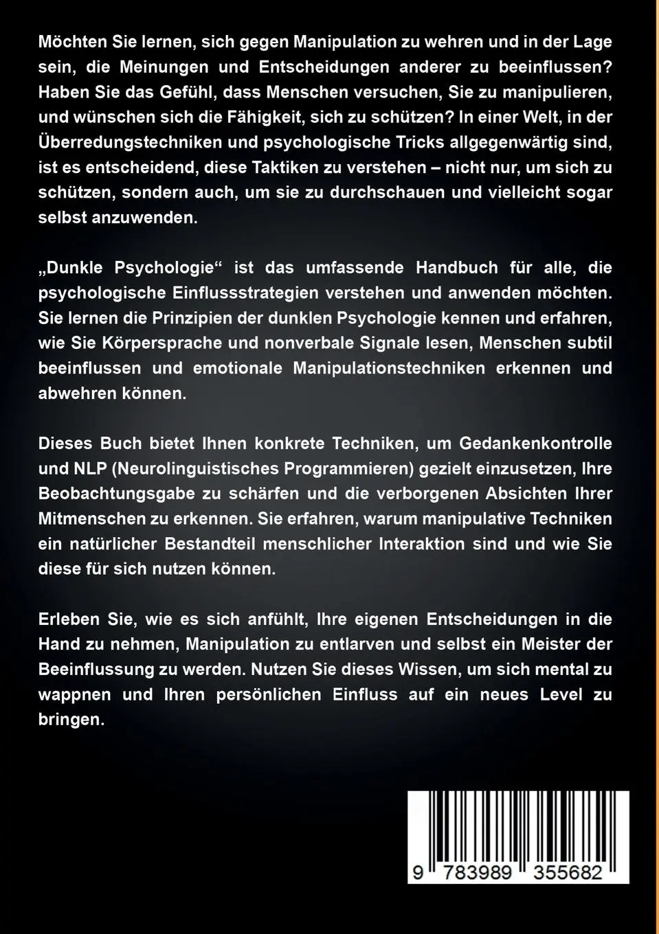 Rückseite: 9783989355682 | Dunkle Psychologie | Moritz Hillmann | Taschenbuch | 192 S. | Deutsch