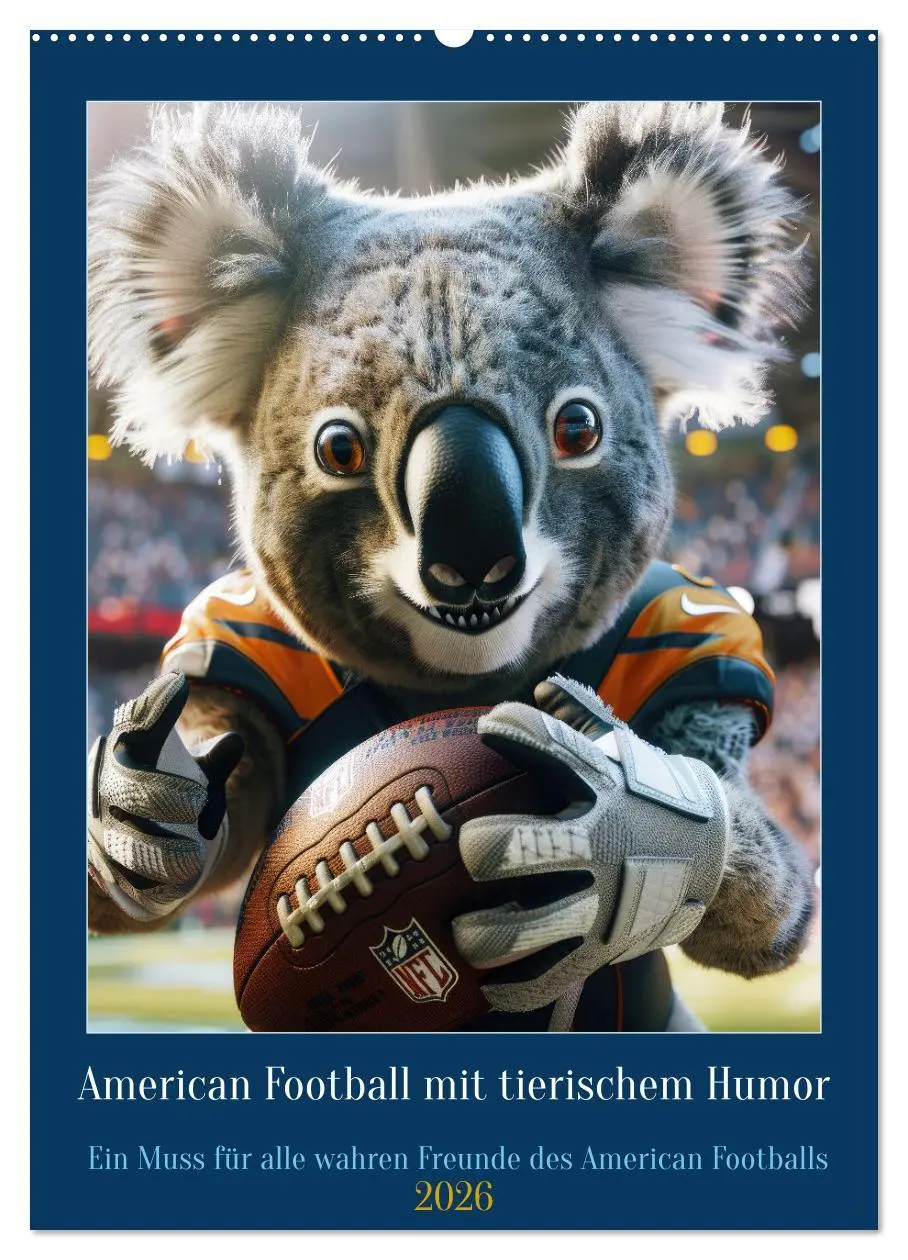 Cover: 9783516255782 | American Football mit tierischem Humor (Wandkalender 2026 DIN A2...