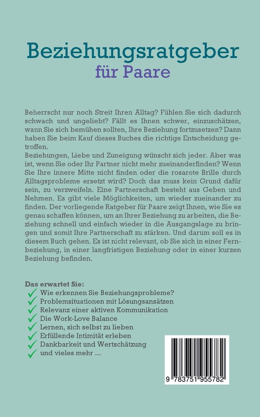 Rückseite: 9783751955782 | Beziehungsratgeber für Paare | Sarah Brandau | Taschenbuch | 76 S.