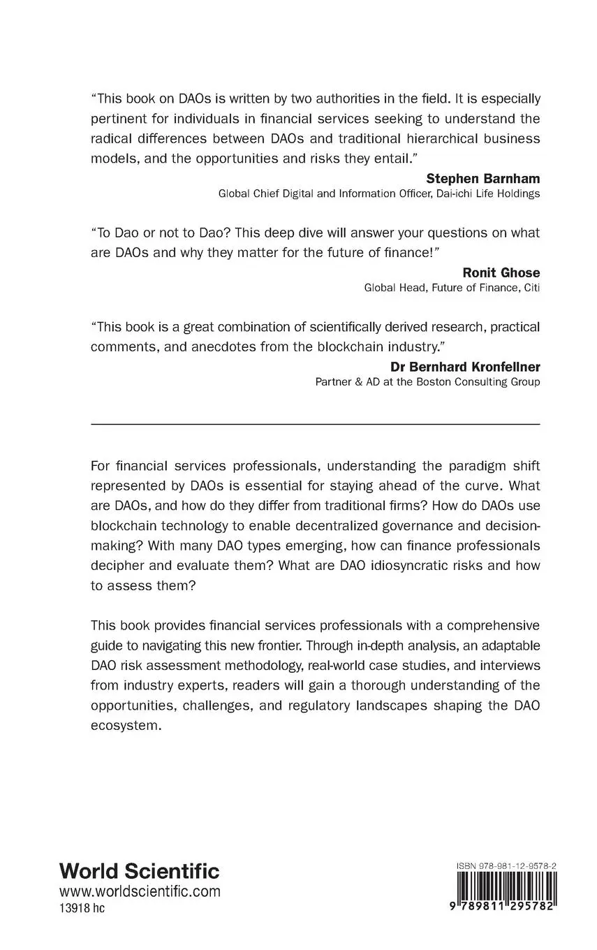Rückseite: 9789811295782 | DECENTRALIZED AUTONOMOUS ORGANIZATIONS | Sandy Oh Daniel Liebau | Buch