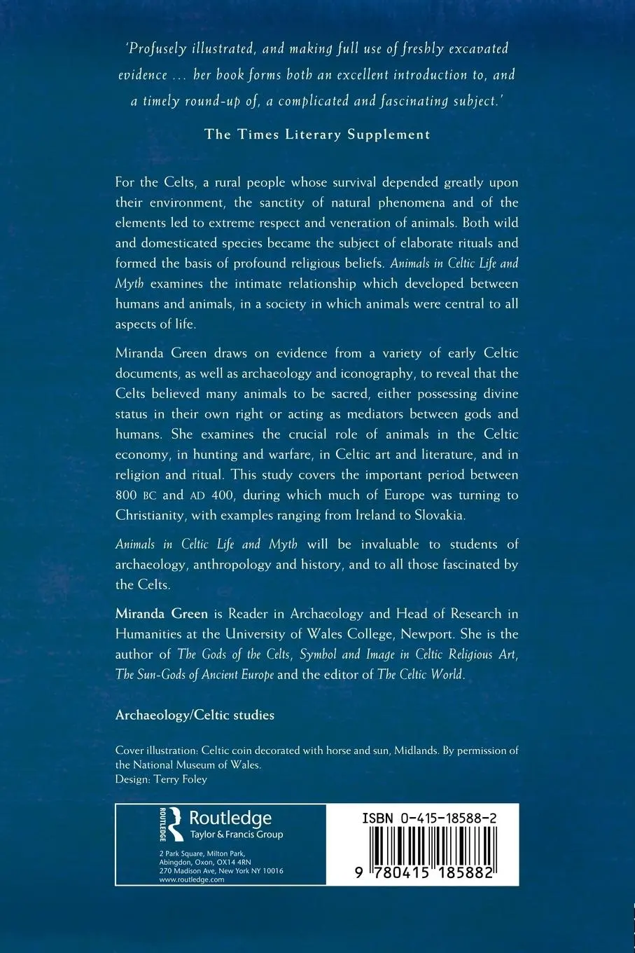 Rückseite: 9780415185882 | Animals in Celtic Life and Myth | Miranda Green | Taschenbuch | 1998