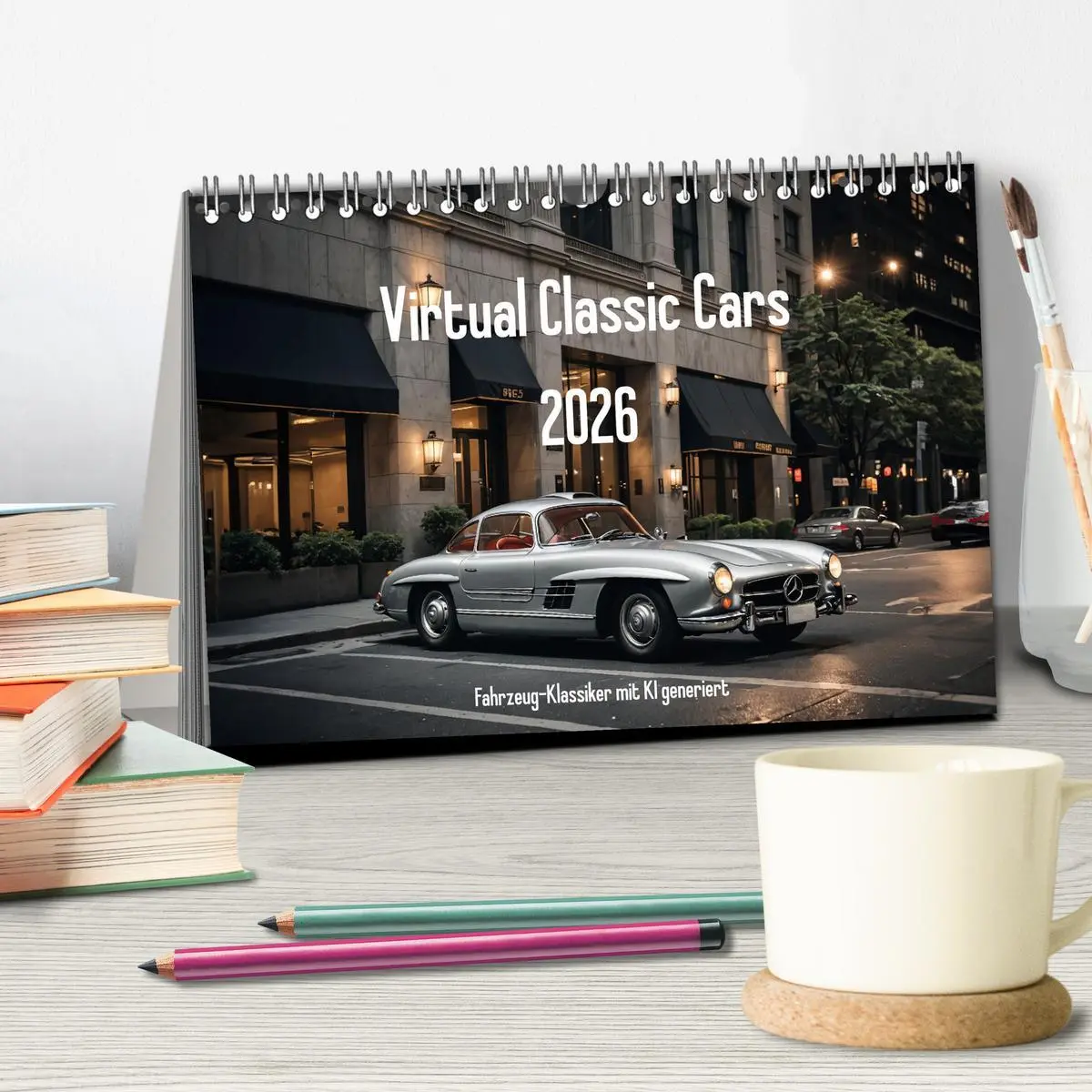 Bild: 9783457395882 | Virtual Classic Cars (Tischkalender 2026 DIN A5 quer), CALVENDO...
