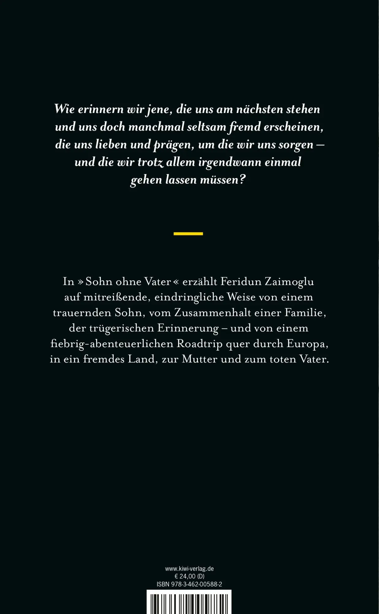 Rückseite: 9783462005882 | Sohn ohne Vater | Feridun Zaimoglu | Buch | 288 S. | Deutsch | 2025