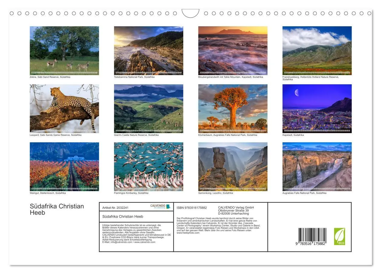 Bild: 9783516175882 | Südafrika Christian Heeb (Wandkalender 2026 DIN A3 quer), CALVENDO...