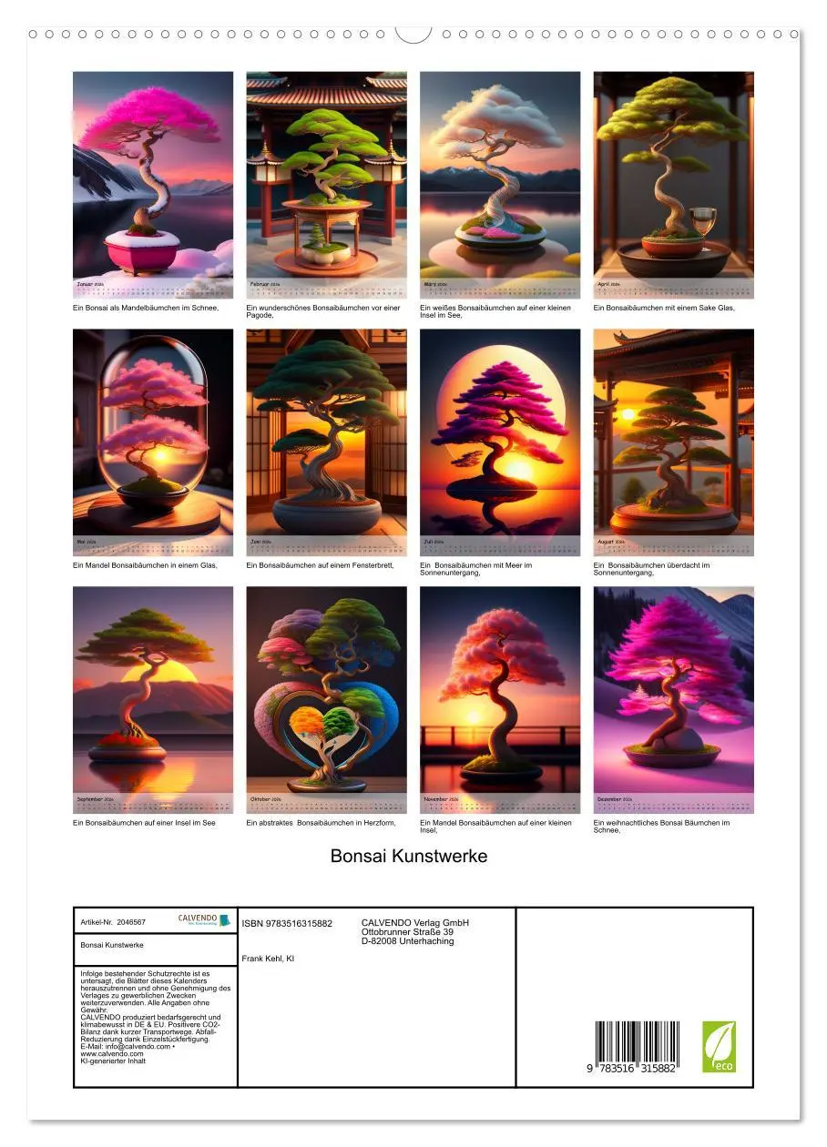 Bild: 9783516315882 | Bonsai Kunstwerke (hochwertiger Premium Wandkalender 2026 DIN A2...