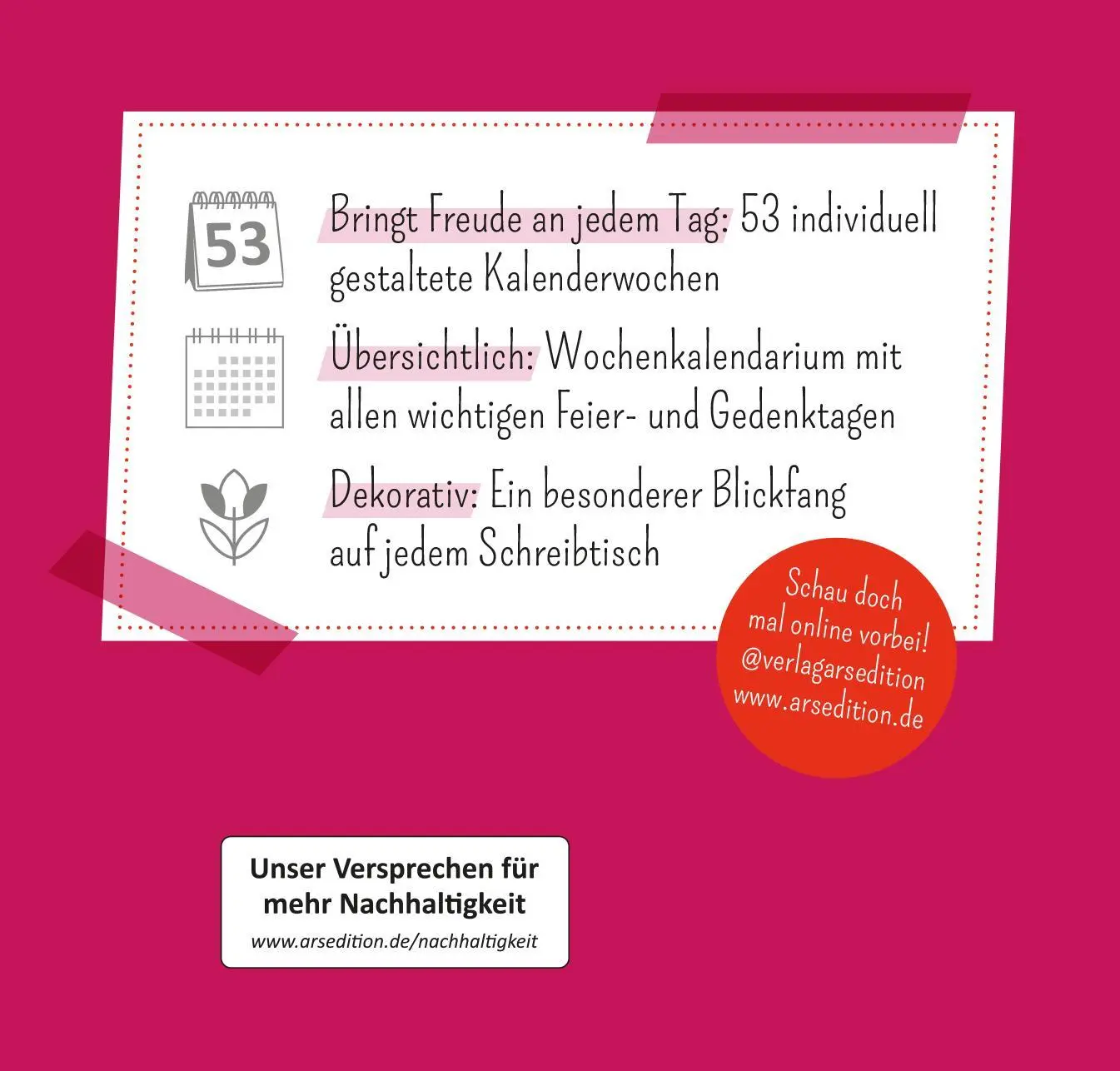 Rückseite: 4014489135982 | Mini-Wochenkalender Für eine tolle Frau wie dich 2026 | Kalender