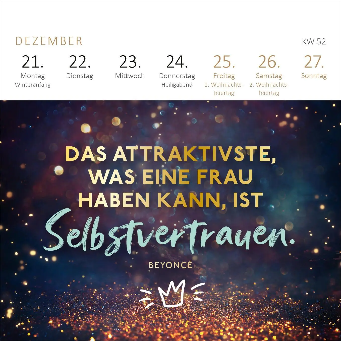 Bild: 4014489135982 | Mini-Wochenkalender Für eine tolle Frau wie dich 2026 | Kalender