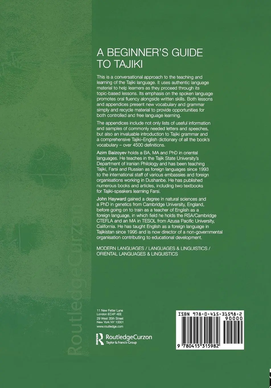 Rückseite: 9780415315982 | A Beginners' Guide to Tajiki | Azim Baizoyev (u. a.) | Taschenbuch