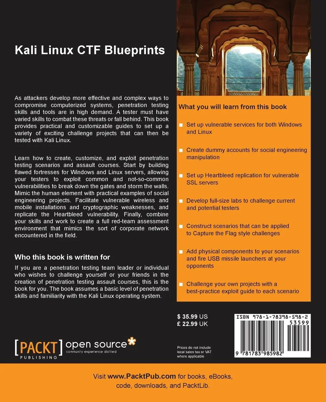 Rückseite: 9781783985982 | Kali Linux CTF Blueprints | Cam Buchanan | Taschenbuch | Englisch