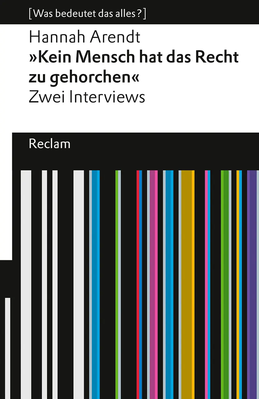 Cover: 9783150145982 | "Kein Mensch hat das Recht zu gehorchen" | Hannah Arendt | Taschenbuch