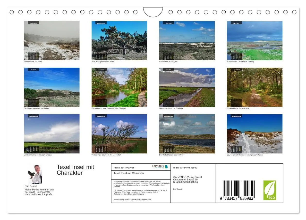 Bild: 9783457835982 | Texel Insel mit Charakter (Wandkalender 2026 DIN A4 quer), CALVENDO...