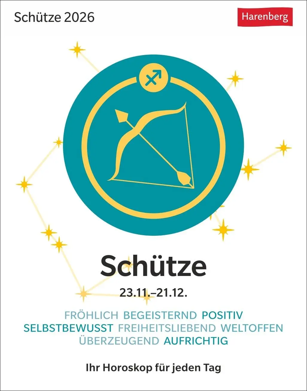 Cover: 9783840035982 | Schütze Sternzeichenkalender 2026 - Tagesabreißkalender - Ihr...