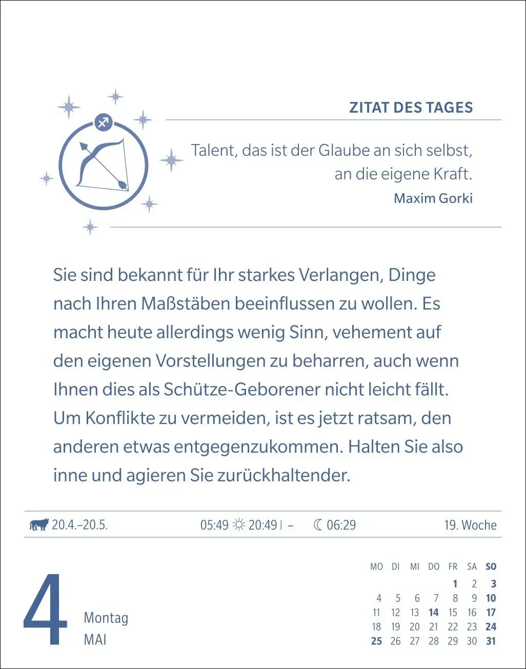 Bild: 9783840035982 | Schütze Sternzeichenkalender 2026 - Tagesabreißkalender - Ihr...